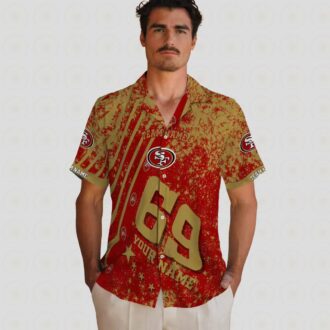 Custom San Francisco 49ers Red Hawaiian Shirt with Star Stripes for Fans