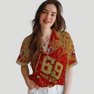 Custom San Francisco 49ers Red Hawaiian Shirt with Star Stripes for Fans