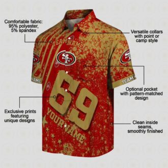 Custom San Francisco 49ers Red Hawaiian Shirt with Star Stripes for Fans
