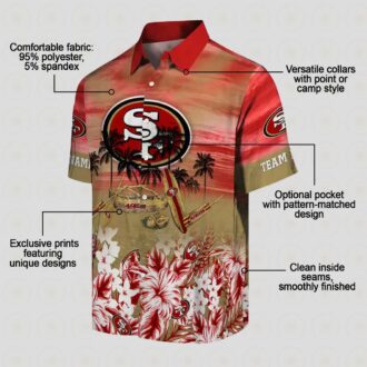 Custom San Francisco 49ers Tropical Canoe Red Hawaiian Shirt for NFL Fans