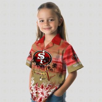Custom San Francisco 49ers Tropical Canoe Red Hawaiian Shirt for NFL Fans