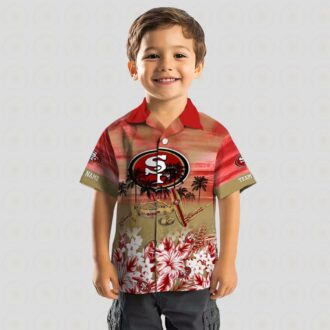 Custom San Francisco 49ers Tropical Canoe Red Hawaiian Shirt for NFL Fans