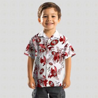 Personalized San Francisco 49ers Tropical Hawaiian Shirt, Red White NFL Fan Gift