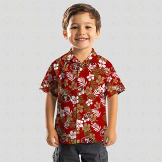 Red Tropical Floral Hawaiian Shirt for San Francisco 49ers Fans