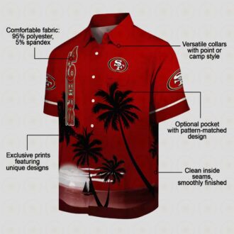 San Francisco 49ers Beach Sunset Shirt, Red & Black NFL Hawaiian Aloha Shirt for Vacation