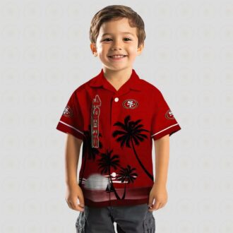 San Francisco 49ers Beach Sunset Shirt, Red & Black NFL Hawaiian Aloha Shirt for Vacation