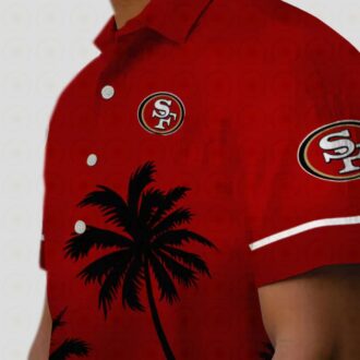 San Francisco 49ers Beach Sunset Shirt, Red & Black NFL Hawaiian Aloha Shirt for Vacation