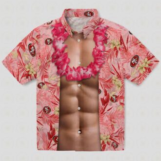 San Francisco 49ers Chest Illusion Red Shirt for Summer & Vacation