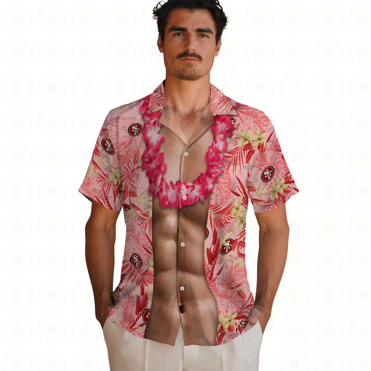 San Francisco 49ers Chest Illusion Red Shirt for Summer & Vacation