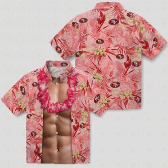 San Francisco 49ers Chest Illusion Red Shirt for Summer & Vacation