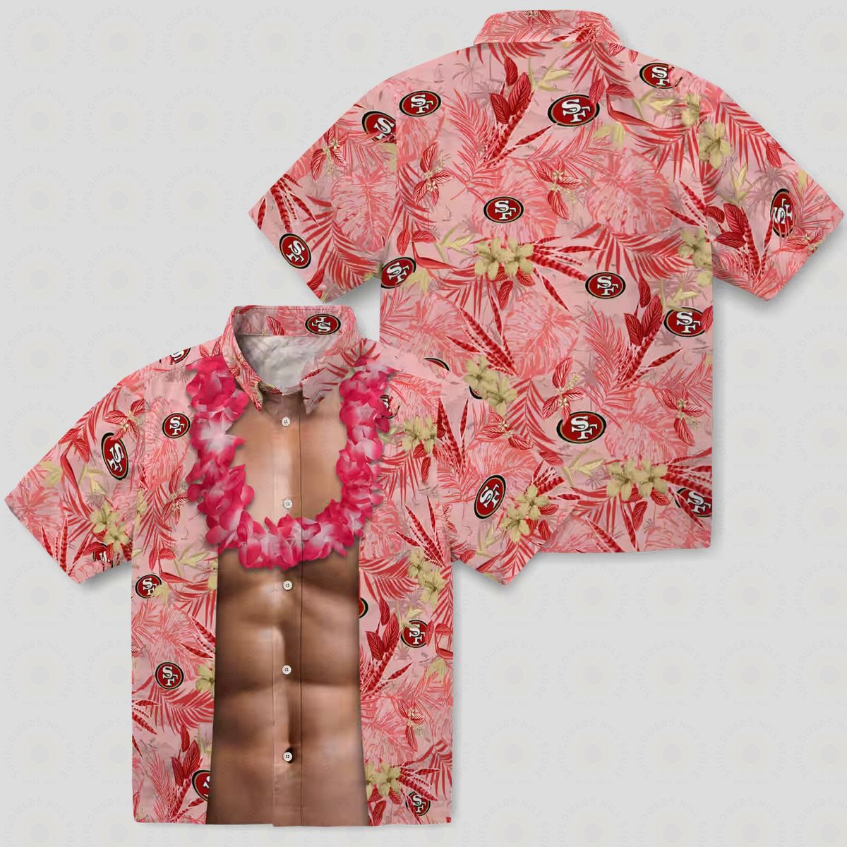 San Francisco 49ers Chest Illusion Red Shirt for Summer & Vacation