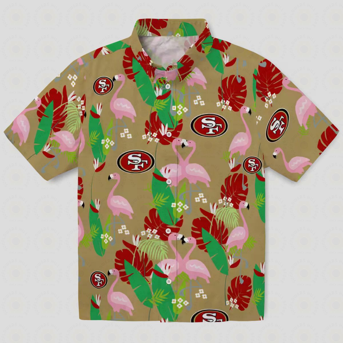 San Francisco 49ers Flamingo Foliage Hawaiian Shirt, Tropical NFL Shirt for Beach & Vacation