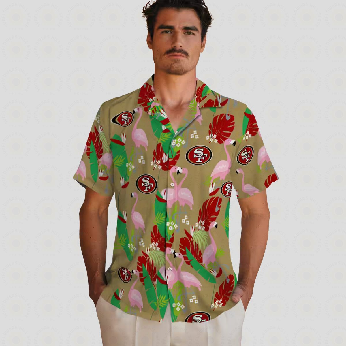San Francisco 49ers Flamingo Foliage Hawaiian Shirt, Tropical NFL Shirt for Beach & Vacation
