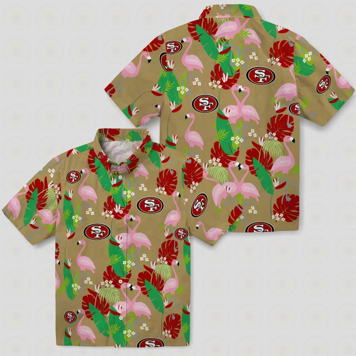 San Francisco 49ers Flamingo Foliage Hawaiian Shirt, Tropical NFL Shirt for Beach & Vacation