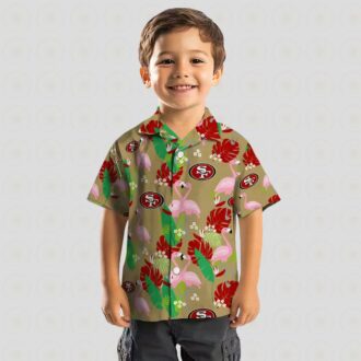 San Francisco 49ers Flamingo Foliage Hawaiian Shirt, Tropical NFL Shirt for Beach & Vacation