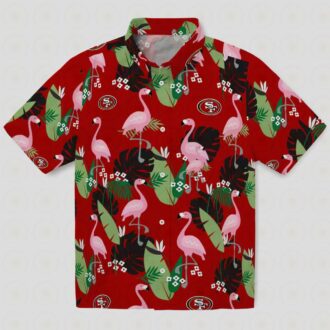 San Francisco 49ers Flamingo Leaf Hawaiian Shirt Red, NFL Fan Summer Gift