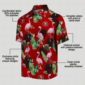 San Francisco 49ers Flamingo Leaf Hawaiian Shirt Red, NFL Fan Summer Gift