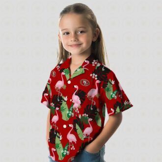 San Francisco 49ers Flamingo Leaf Hawaiian Shirt Red, NFL Fan Summer Gift