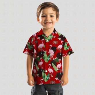 San Francisco 49ers Flamingo Leaf Hawaiian Shirt Red, NFL Fan Summer Gift
