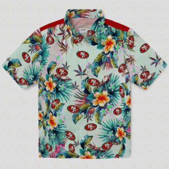 San Francisco 49ers Green Tropical Hawaiian Shirt – NFL Fan Aloha Shirt for Summer Holidays