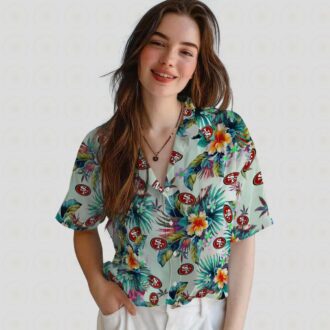 San Francisco 49ers Green Tropical Hawaiian Shirt – NFL Fan Aloha Shirt for Summer Holidays