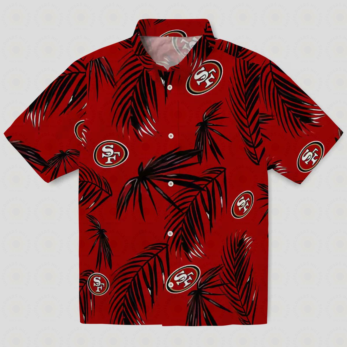San Francisco 49ers Hawaiian Shirt Palm Leaf Red, NFL Fan Summer Aloha Shirt Gift