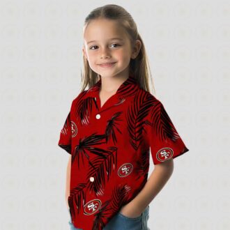 San Francisco 49ers Hawaiian Shirt Palm Leaf Red, NFL Fan Summer Aloha Shirt Gift