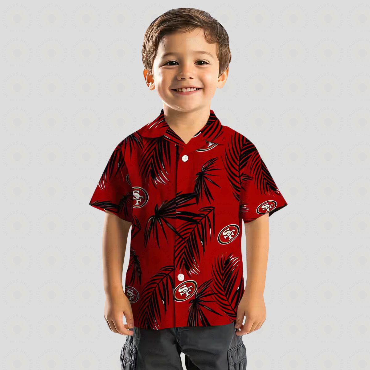 San Francisco 49ers Hawaiian Shirt Palm Leaf Red, NFL Fan Summer Aloha Shirt Gift