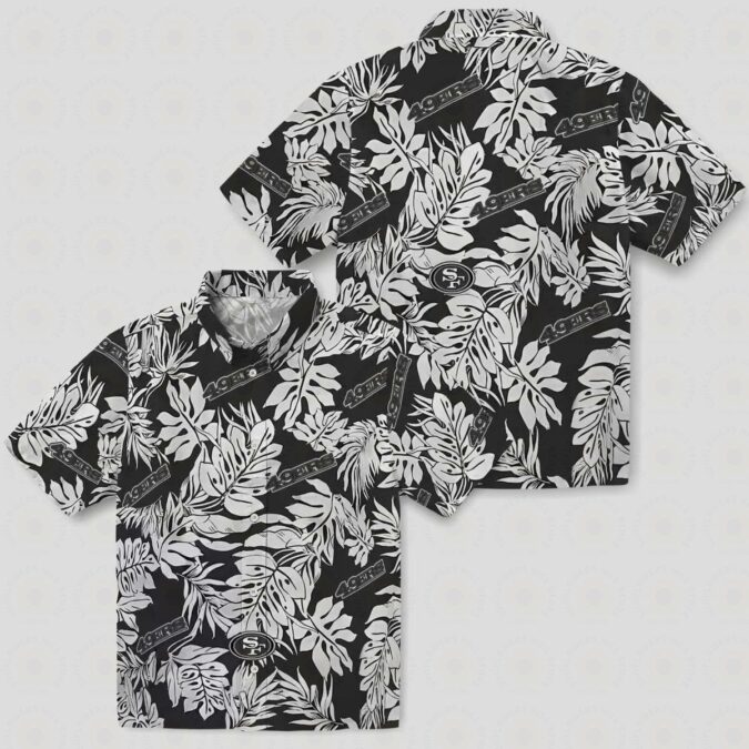 San Francisco 49ers Monstera Leaf Hawaiian Shirt, NFL Fan Tropical Shirt