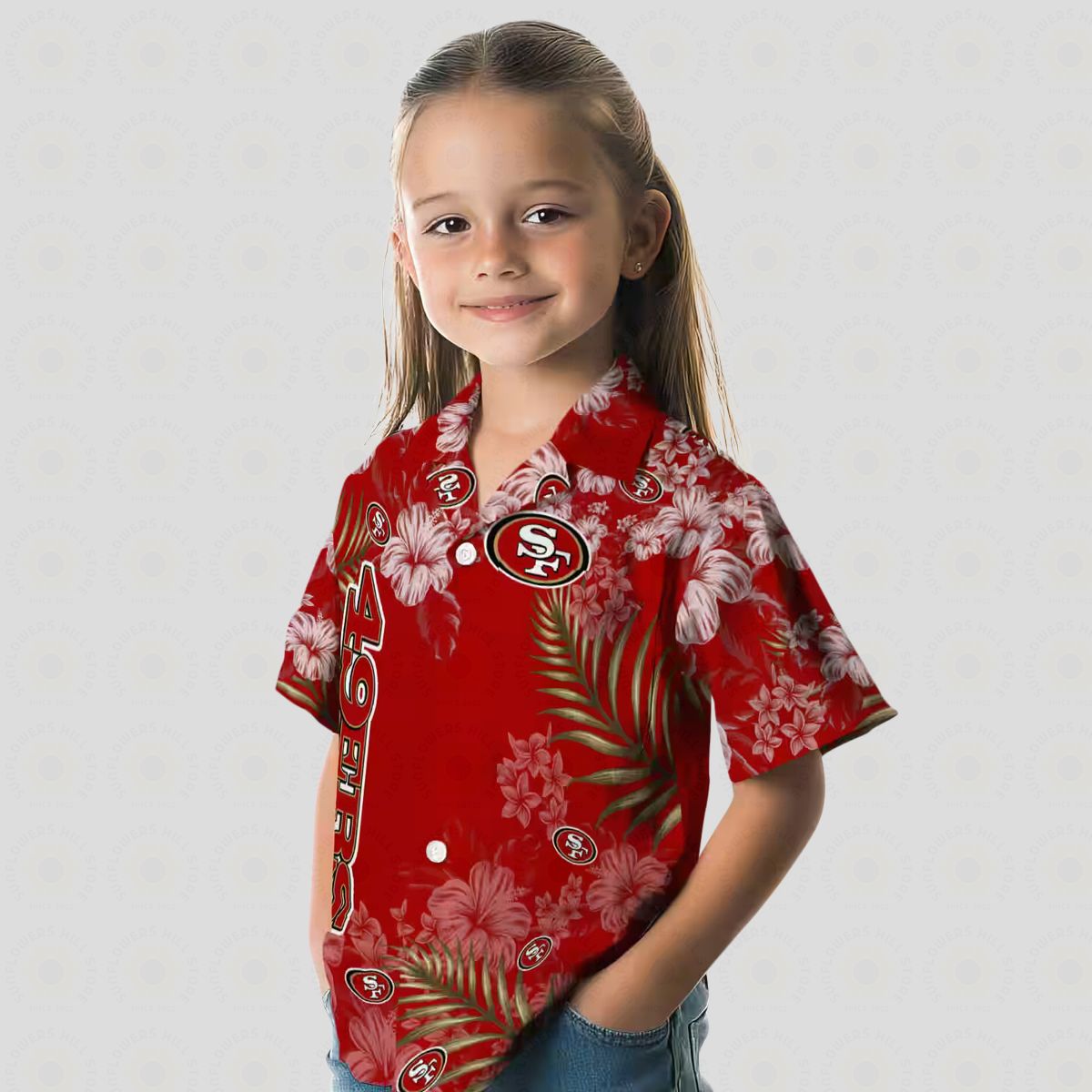 San Francisco 49ers Red Hawaiian Shirt with Hibiscus Print for Summer Vacation & NFL Fans