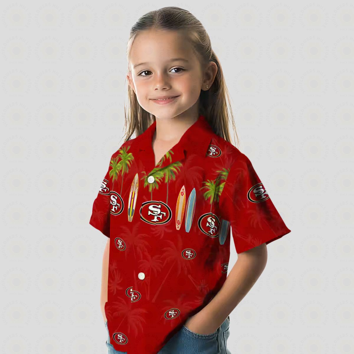 San Francisco 49ers Surfboard Palm Red Hawaiian Shirt for Fans, NFL Beach Shirt