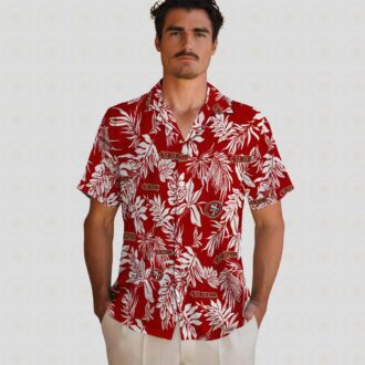 San Francisco 49ers Tropical Hawaiian Shirt - Red White Aloha Shirt for NFL Fans