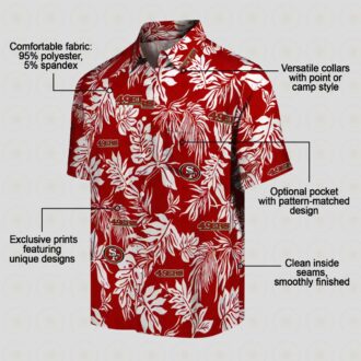 San Francisco 49ers Tropical Hawaiian Shirt - Red White Aloha Shirt for NFL Fans