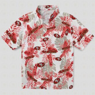 San Francisco 49ers Tropical Leaves Hawaiian Shirt for Summer Vacation & Beach