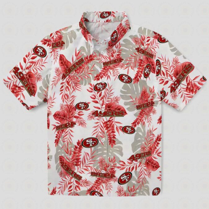 San Francisco 49ers Tropical Leaves Hawaiian Shirt for Summer Vacation & Beach