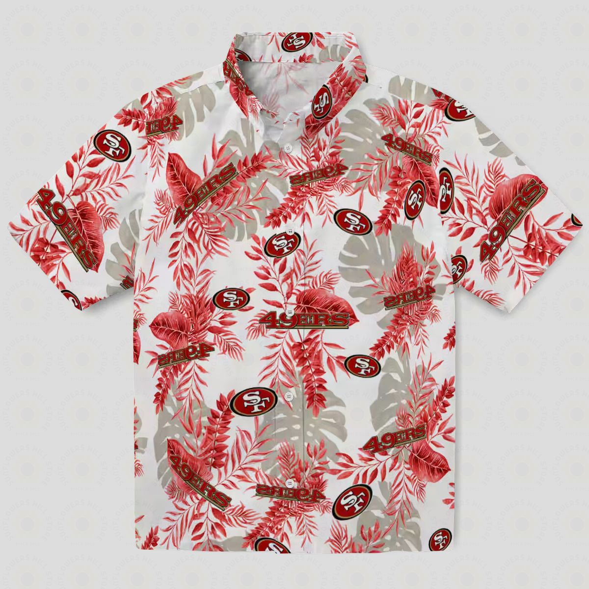 San Francisco 49ers Tropical Leaves Hawaiian Shirt for Summer Vacation & Beach