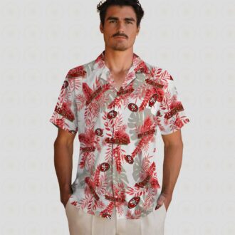 San Francisco 49ers Tropical Leaves Hawaiian Shirt for Summer Vacation & Beach