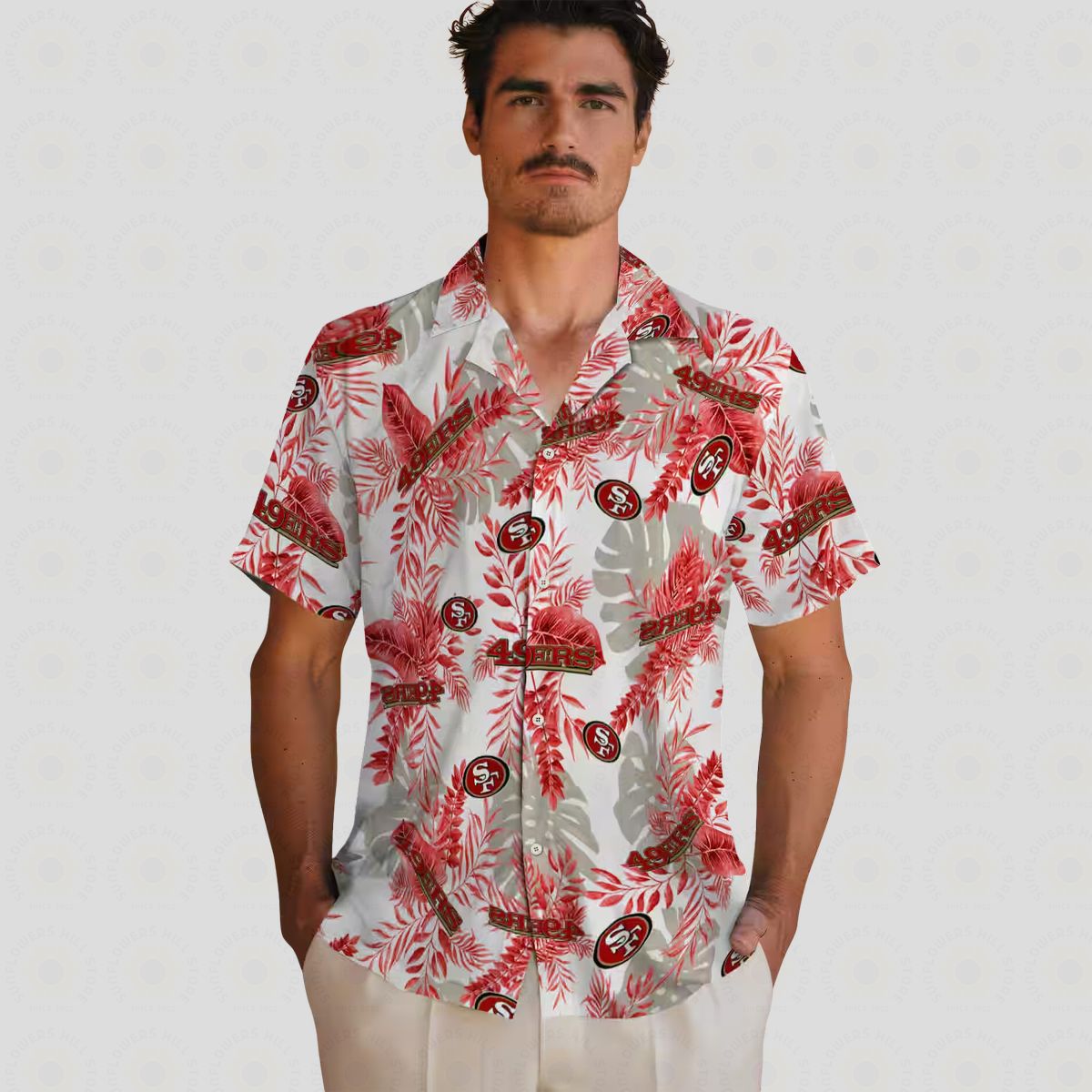 San Francisco 49ers Tropical Leaves Hawaiian Shirt for Summer Vacation & Beach