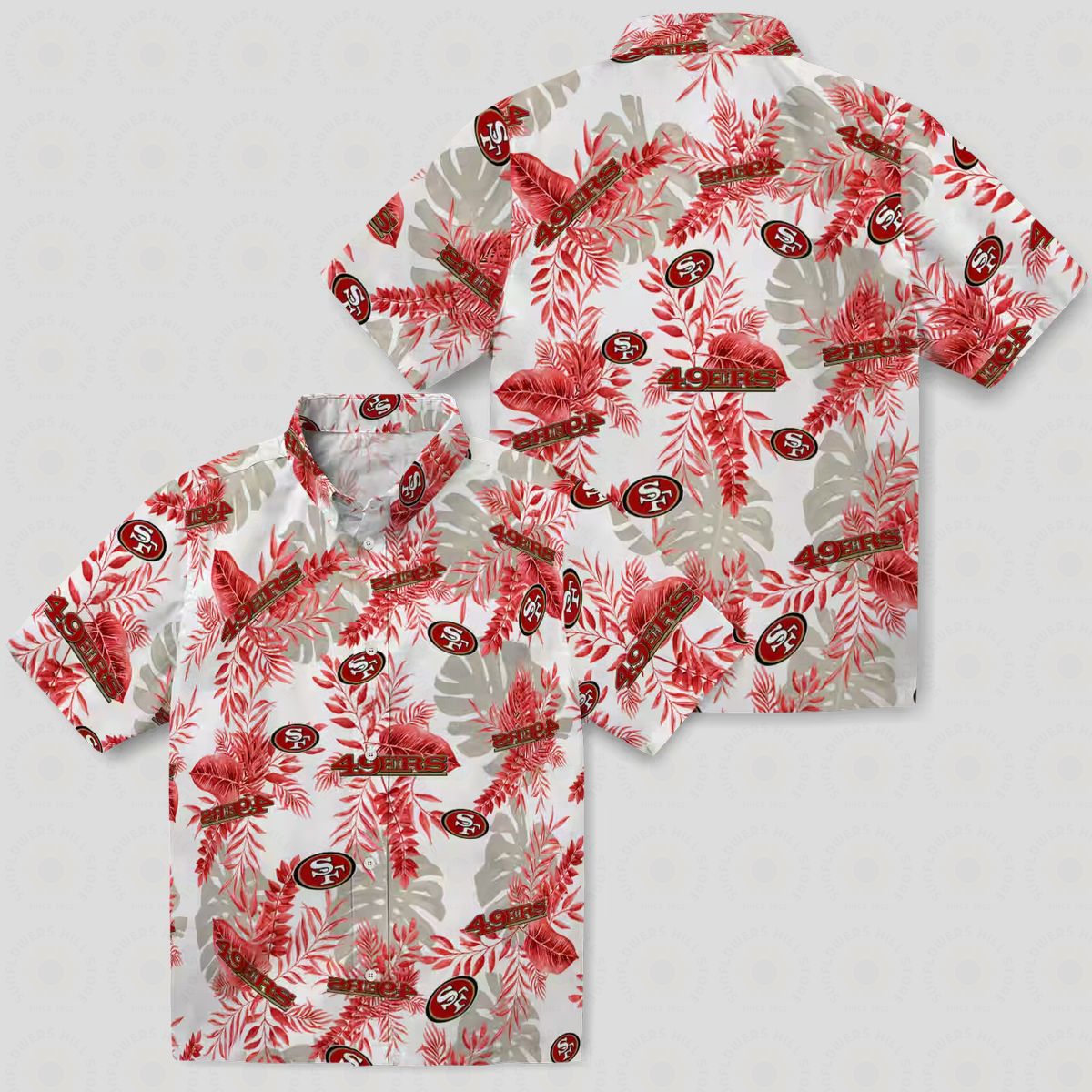 San Francisco 49ers Tropical Leaves Hawaiian Shirt for Summer Vacation & Beach