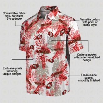 San Francisco 49ers Tropical Leaves Hawaiian Shirt for Summer Vacation & Beach