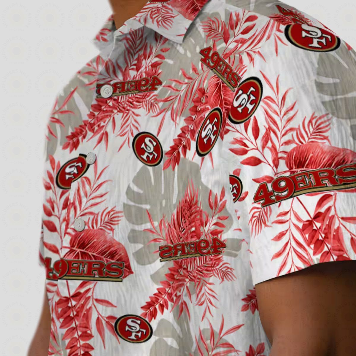San Francisco 49ers Tropical Leaves Hawaiian Shirt for Summer Vacation & Beach