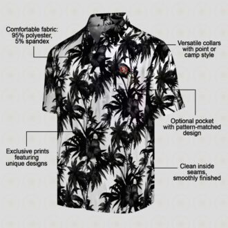 San Francisco 49ers Tropical Palm Shirt, Black & White Aloha Shirt for Summer and Beach