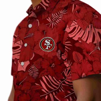 San Francisco 49ers Jungle Vibes Red Hawaiian Shirt