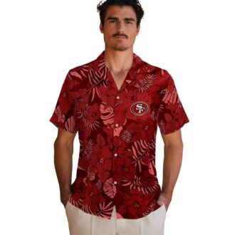 San Francisco 49ers Jungle Vibes Red Hawaiian Shirt