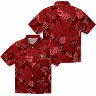 San Francisco 49ers Jungle Vibes Red Hawaiian Shirt