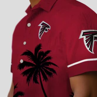 Atlanta Falcons Beach Sunset Red Black Aloha Hawaiian Shirt for Fans & Summer Vacation