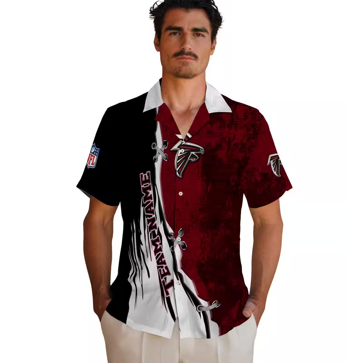 Atlanta Falcons Custom Hawaiian Shirt - Red & White Edgy Design for Summer Vacations