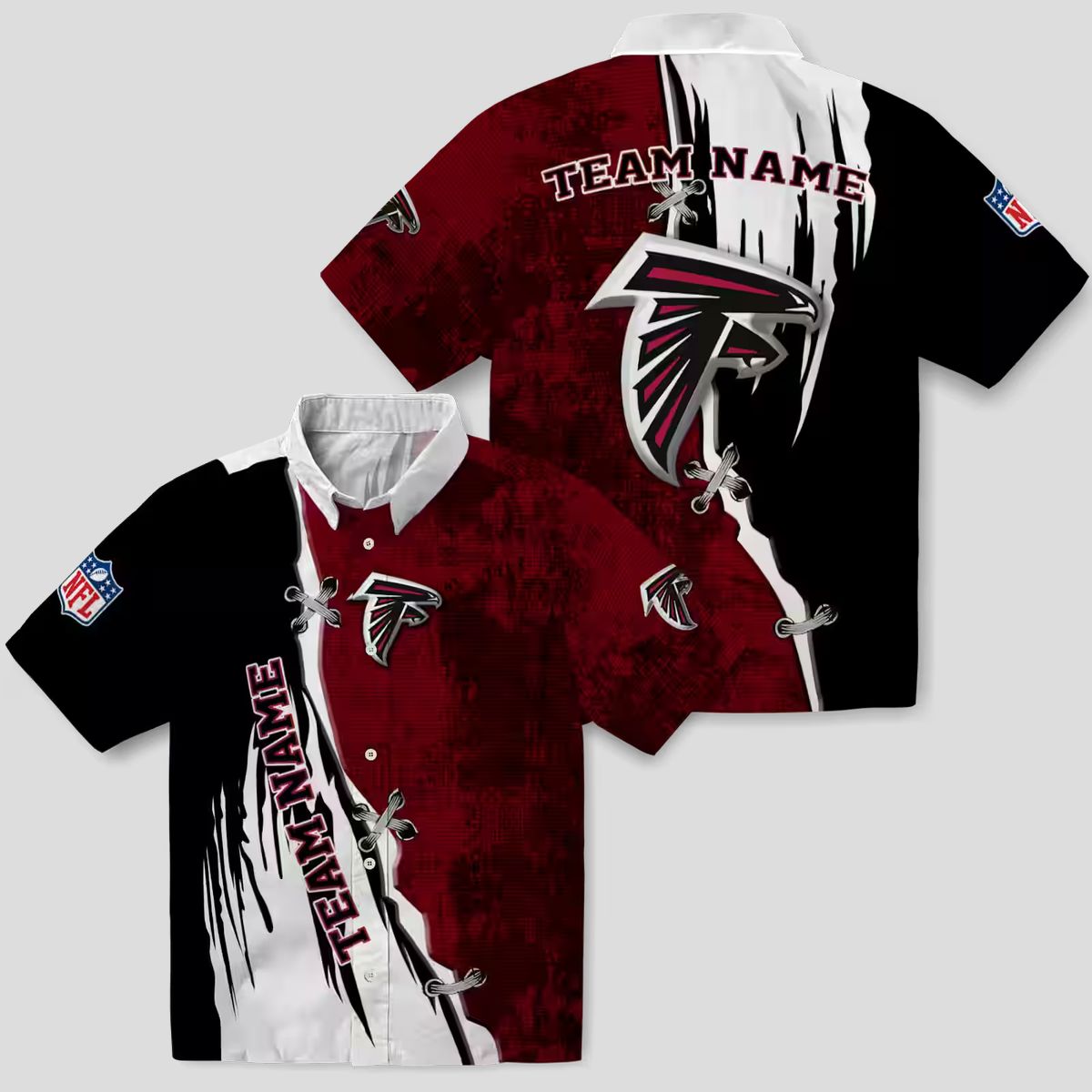 Atlanta Falcons Custom Hawaiian Shirt - Red & White Edgy Design for Summer Vacations
