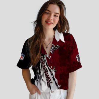 Atlanta Falcons Custom Hawaiian Shirt - Red & White Edgy Design for Summer Vacations