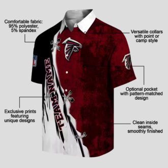Atlanta Falcons Custom Hawaiian Shirt - Red & White Edgy Design for Summer Vacations
